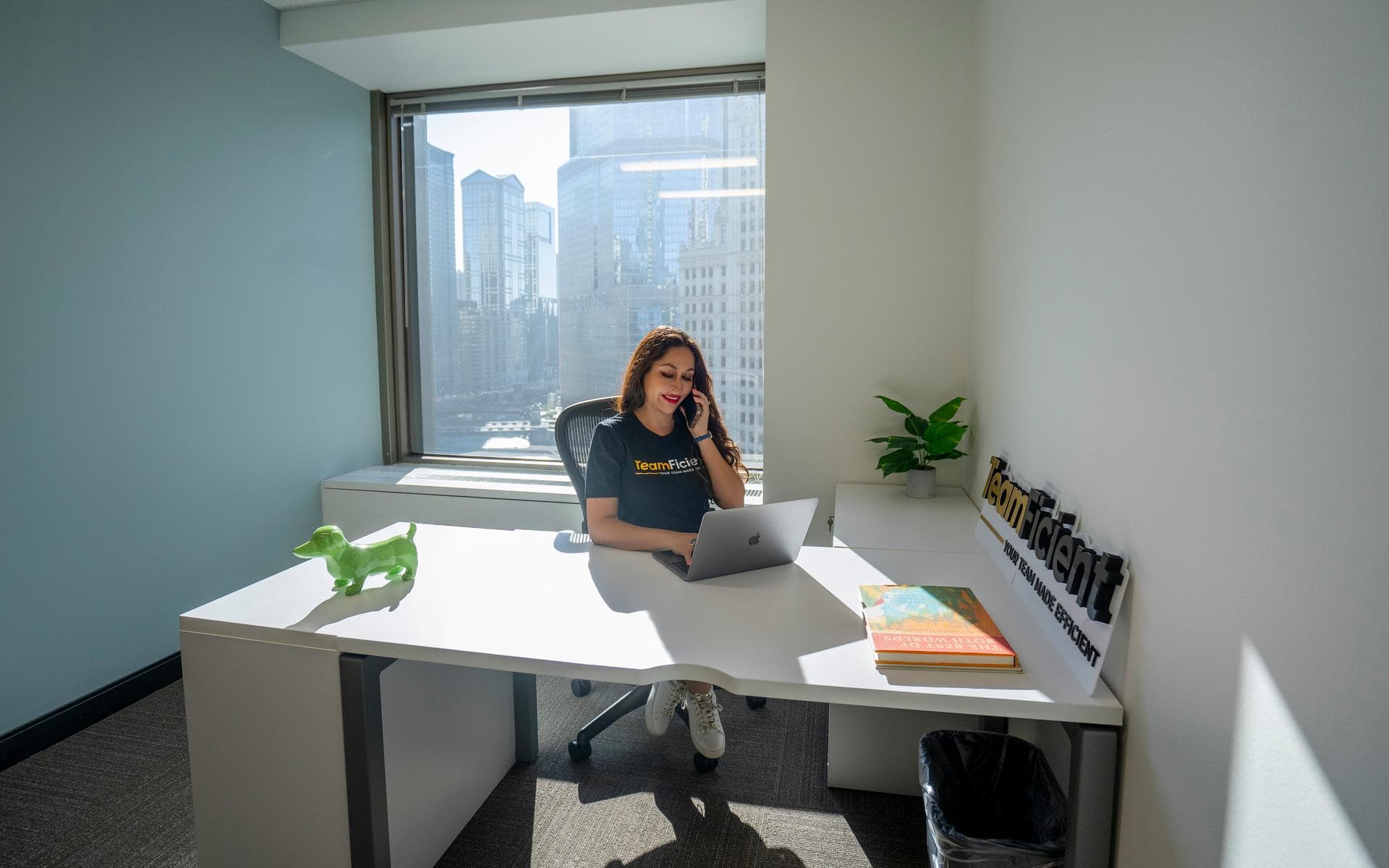 TeamFicient founder working at the Chicago office